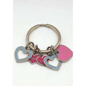 Coach Key Ring with 5 heart charms